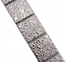 Bordo Border mosaico argento lucido aspetto martello piastrelle mosaico cucina piastrelle muro specchio bagno MOS16BOR-0207_f