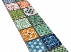 Border Border mosaico multicolore multicolore opaco look retrò piastrella di mosaico parete cucina piastrella specchio bagno doccia parete MOS18DBOR-1616_f