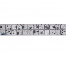 Bordo bordure mosaico mix bianco/blu lucido aspetto delft piastrelle mosaico cucina piastrelle specchio bagno doccia parete MOS18DBOR-1404_f