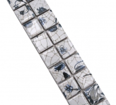 Bordo bordure mosaico mix bianco/blu lucido aspetto delft piastrelle mosaico cucina piastrelle specchio bagno doccia parete MOS18DBOR-1404_f