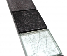 Border Border mosaico mix argento/nero lucido piastrelle mosaico cucina piastrelle muro specchio bagno doccia muro MOS126BOR-1784_f