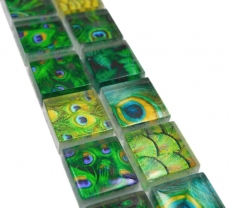Border Border mosaico verde lucido aspetto fauna selvatica piastrelle mosaico cucina piastrelle specchio bagno doccia parete MOS68BOR-WL84_f