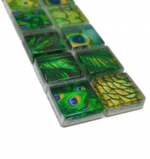 Border Border mosaico verde lucido aspetto fauna selvatica piastrelle mosaico cucina piastrelle specchio bagno doccia parete MOS68BOR-WL84_f
