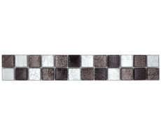 Border Border mosaico mix argento/nero lucido piastrelle mosaico cucina piastrelle muro specchio bagno doccia MOS126BOR-1783_f
