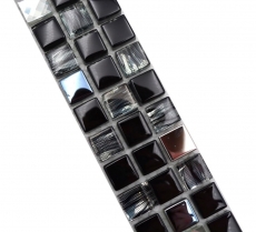 Borde mosaico mix nero lucido piastrelle mosaico cucina piastrelle muro specchio bagno doccia MOS92BOR-0304_f