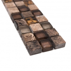 Border Border mosaico mix beige/marrone lucido piastrelle mosaico cucina piastrelle backsplash bagno doccia muro MOS92BOR-1303_f