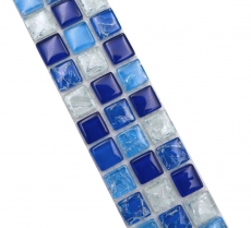 Border Border mosaico mix bianco blu lucido piastrelle mosaico cucina muro piastrelle backsplash bagno doccia muro MOS92BOR-0104_f