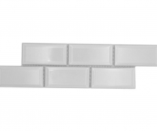 Border Border mosaico bianco lucido metro look mosaico piastrelle cucina parete backsplash bagno doccia parete MOS26BORM-0101_f