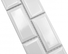 Border Border mosaico bianco lucido metro look mosaico piastrelle cucina parete backsplash bagno doccia parete MOS26BORM-0101_f