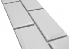 Border Border mosaico bianco lucido metro look mosaico piastrelle cucina parete backsplash bagno doccia parete MOS26BORM-0101_f
