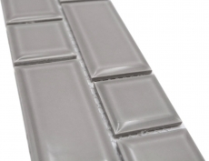 Border Border mosaico grigio lucido aspetto metro mosaico piastrelle cucina muro piastrelle backsplash bagno doccia muro MOS26BORWM-0202_f