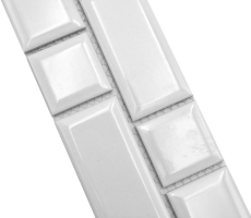 Border Border mosaico bianco lucido metro look mosaico piastrelle cucina parete backsplash bagno doccia parete MOS26BORWM-0101_f