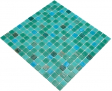 Mosaico di vetro mosaico piastrelle mix turchese verde rame lucido piscina look mosaico piastrelle cucina parete specchio bagno doccia parete MOS200-SMT_f