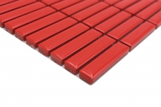 Aste in ceramica a mosaico decorate a mano retro vintage anni 50-60 cinturini rossi lucidi MOS24-BM7_m