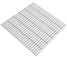 Aste in ceramica a mosaico decorate a mano retro vintage anni 50-60 cinghie bianco opaco MOS24-BM9_m