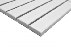 Aste in mosaico di ceramica dipinte a mano Arte moderna bianco lucido MOS24-S10_m