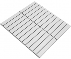 Aste in mosaico di ceramica dipinte a mano Modern Art bianco opaco MOS24-S20_m