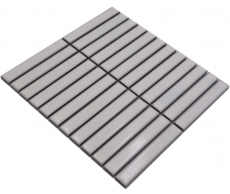 Aste in mosaico di ceramica dipinte a mano Arte moderna bianco antico lucido MOS24-S30_m