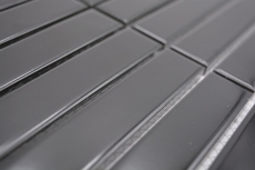 Aste in mosaico di ceramica dipinte a mano Arte moderna nero lucido MOS24-S50_m