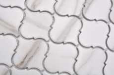 Mosaico ceramico dipinto a mano Calacatta Vintage bianco grigio-marrone opaco MOS13-0204_m