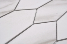 Mosaico ceramico dipinto a mano esagono esagono Calacatta bianco grigio-marrone opaco MOS13-L1112_m