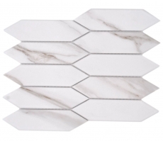 Mosaico ceramico dipinto a mano esagono esagono Calacatta bianco grigio-marrone opaco MOS13-L1112_m