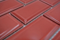 Mosaico ceramico dipinto a mano Metro composite look uni red MOS24-09R_m