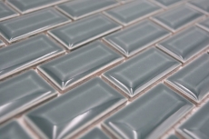 Mosaico ceramico dipinto a mano per pareti uni verde bosco MOS26-0616_m