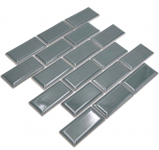 Mosaico ceramico dipinto a mano Metro composite look uni forest green MOS24-06G_m