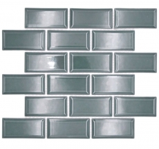 Mosaico ceramico dipinto a mano Metro composite look uni forest green MOS24-06G_m