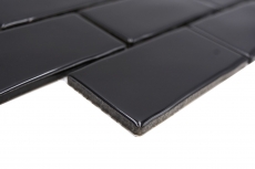 Mosaico ceramico dipinto a mano Metro Sybway composito uni nero lucido MOS26-112_m