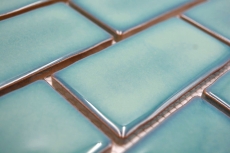 Mosaico ceramico dipinto a mano Metro Sybway composito uni verde petrolio lucido MOS26-716_m