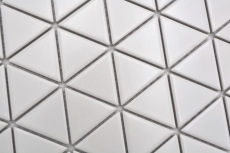 Piastrella di mosaico ceramico dipinta a mano triangolo diamante tinta unita bianco opaco MOS13-t41_m