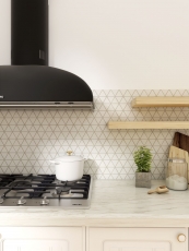 Piastrella di mosaico ceramico dipinta a mano triangolo diamante tinta unita bianco opaco MOS13-t41_m