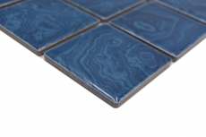 Piastrella di mosaico in ceramica dipinta a mano blu ghiaccio striature blu MOS14-0404_m