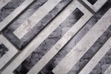 Mosaico di vetro dipinto a mano tessere di mosaico 2D look nero grigio argento sfumato MOS88-W5_m