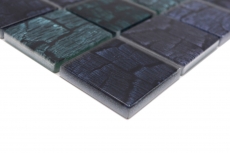 Mosaico di vetro dipinto a mano tessere di mosaico effetto pietra foresta verde scuro nero antracite MOS88-59P_m