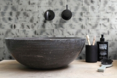 Piastrella di mosaico di vetro campione a mano composito bianco nero opaco aspetto foglia MOS88-FL25_m