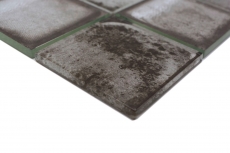 Piastrella di mosaico di vetro dipinta a mano Retro Vinatage stile cemento grigio urbano MOS88-S04_m