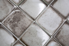 Piastrella di mosaico di vetro dipinta a mano Retro Vinatage stile cemento grigio urbano MOS88-S04_m