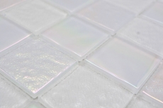 Mosaico di vetro dipinto a mano, infradito medio bianco iridescente multicolore MOS66-S10-48_m