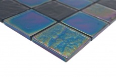 Mosaico in vetro dipinto a mano medio infradito iridescente nero multicolore MOS66-S65-48_m