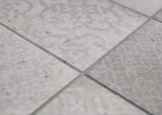 Campione a mano mosaico autoadesivo in vinile ornamento grigio shabby chic MOS200-SCELLO_m