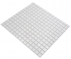Campione a mano di mosaico di vetro piastrelle di mosaico bianco II MOS200-A02_m