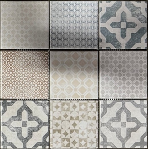 Piastrelle di ceramica a mosaico Jasba multicolore opaco aspetto retrò parete cucina bagno piastrelle doccia / 10 tappetini a mosaico