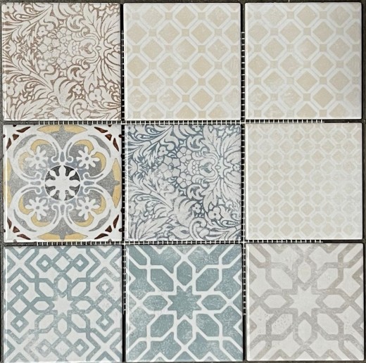 Piastrelle di ceramica a mosaico Jasba multicolore opaco aspetto retrò parete cucina bagno piastrelle doccia / 10 tappetini a mosaico