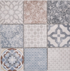 Jasba Pattern mosaico in ceramica gres multicolore opaco look retrò cucina bagno doccia MOSJBPV20 1 tappetino