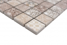 Jasba Pattern mosaico in ceramica gres beige-marrone opaco look retrò cucina bagno doccia MOSJBPV01 1 tappetino