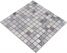 Jasba Pattern mosaico ceramica gres grigio opaco look retrò cucina bagno doccia MOSJBPV02 1 tappetino
