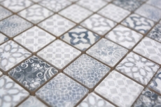 Jasba Pattern mosaico ceramica gres grigio opaco look retrò cucina bagno doccia MOSJBPV02 1 tappetino